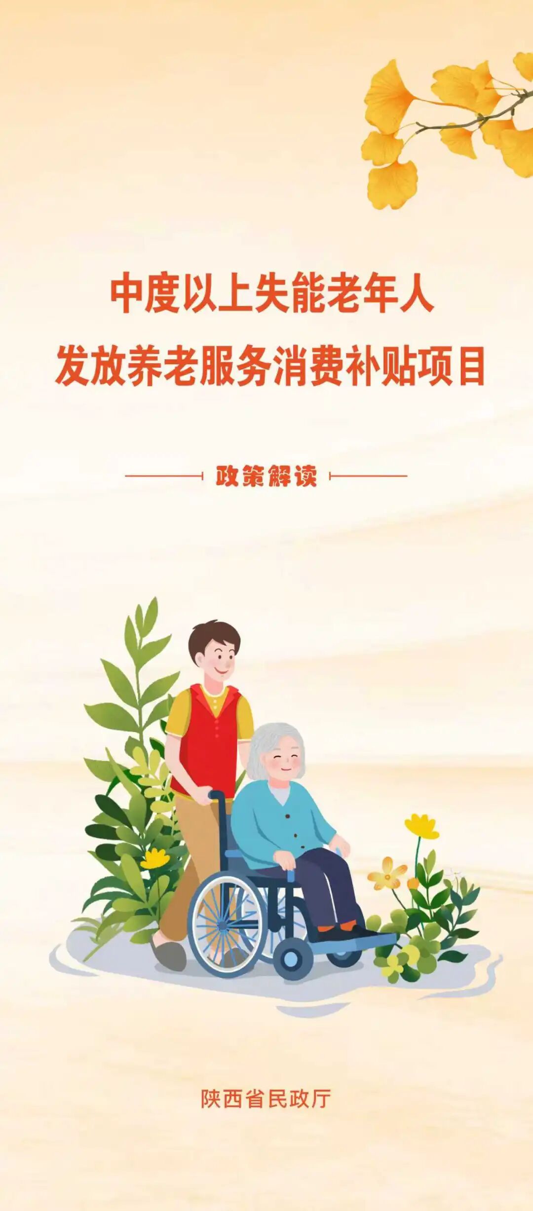 一图读懂  中度以上失能老年人发放养老服务消费补贴项目